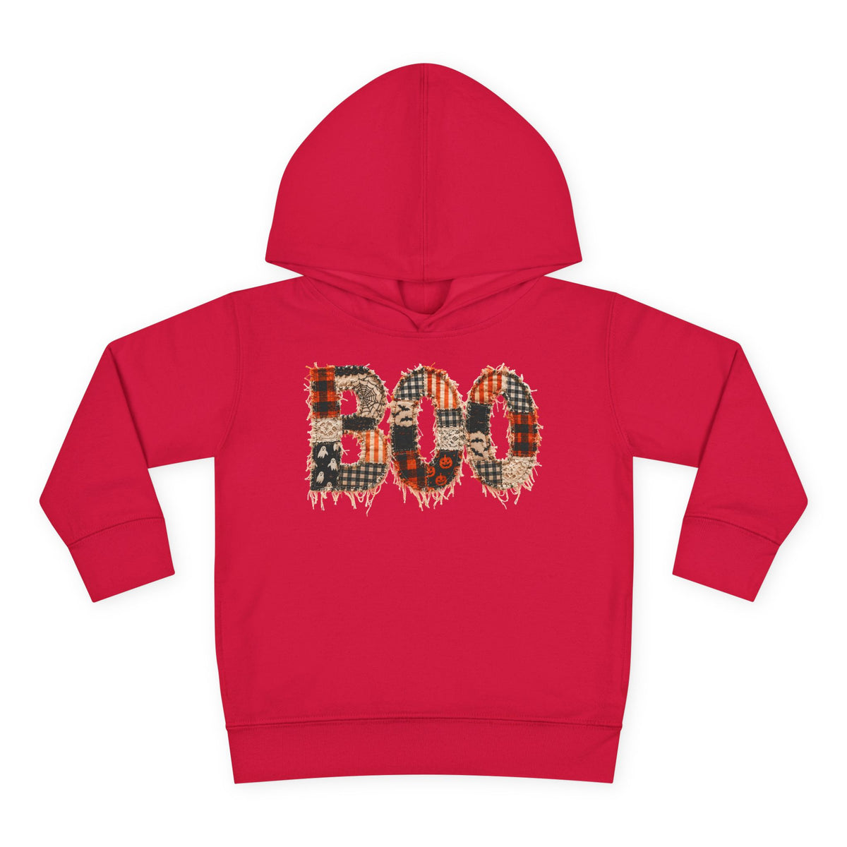 Toddler Hoodie - "BOO" Plaid Halloween Pullover