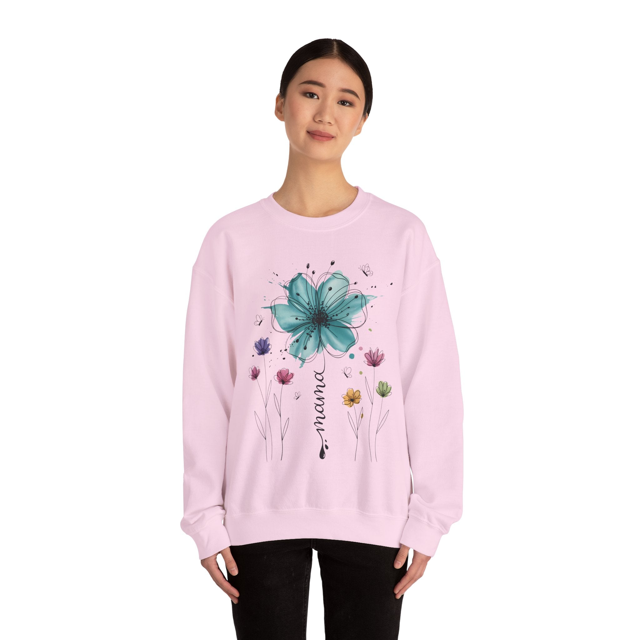 "Mama" Boho Flower Crewneck Sweatshirt — Mother's Day Gift