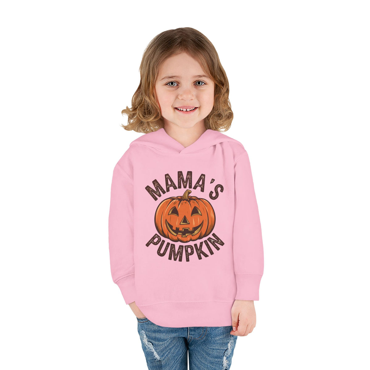 Toddler Hoodie — "Mama's Pumpkin" Halloween Jack-o'-Lantern Pullover