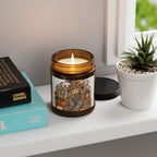 Autumn Harvest Soy Candle – Amber Jar Fall Pumpkin Scarecrow Scented Candle