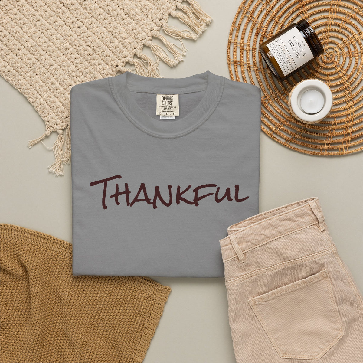 Thankful Unisex Comfort Colors T-Shirt – Gratitude Thanksgiving Tee