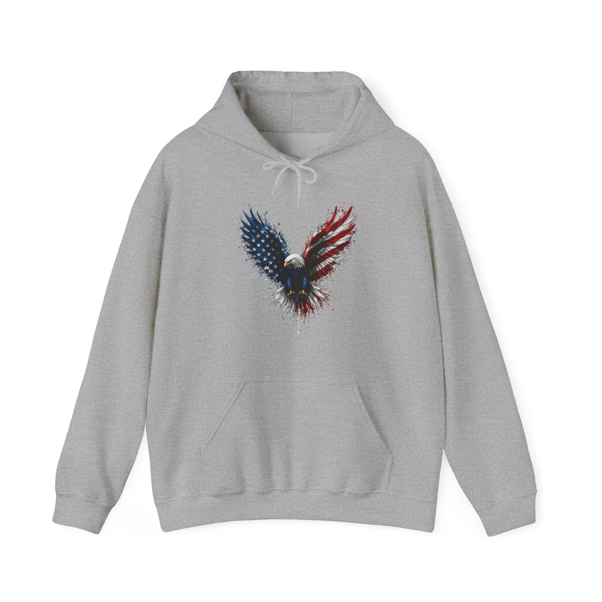 Patriotic American Flag Bald Eagle Graphic - Cozy Hoodie