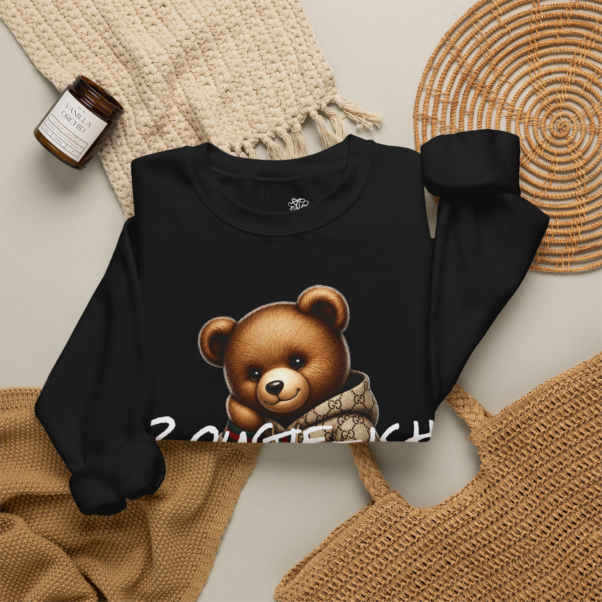 Cute Luxury Bear Bougie-ish Graphic - Pullover Sweatshirt
