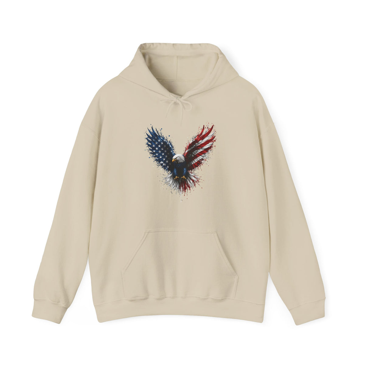 Patriotic American Flag Bald Eagle Graphic - Cozy Hoodie
