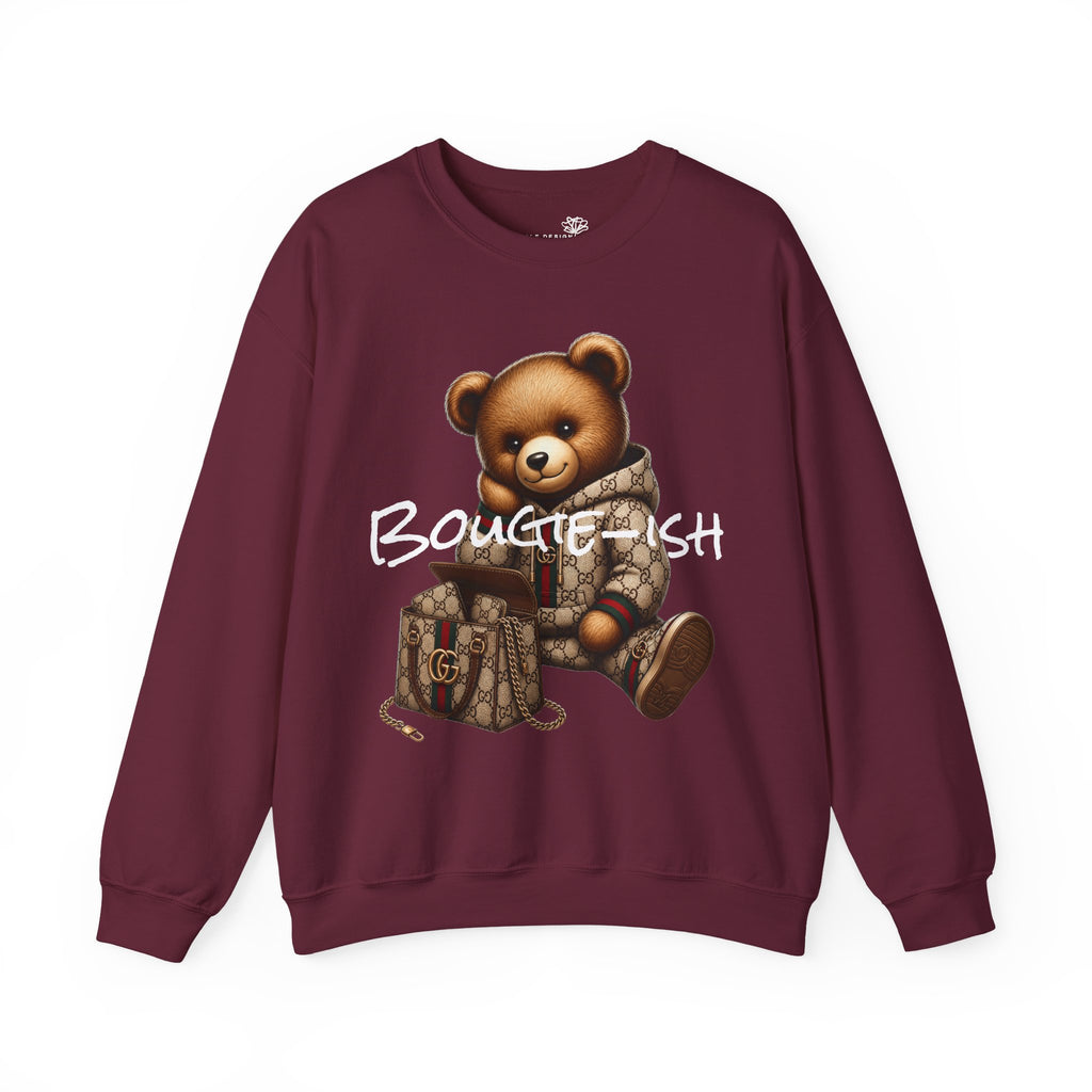 Cute Luxury Bear Bougie-ish Graphic - Pullover Sweatshirt