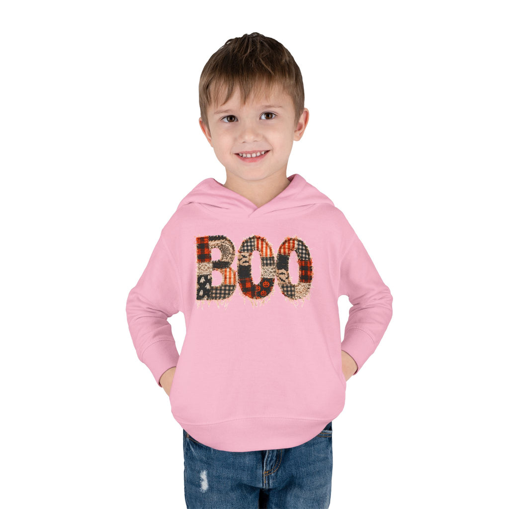 Toddler Hoodie - "BOO" Plaid Halloween Pullover