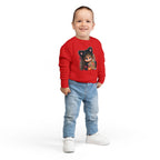 Toddler Sweatshirt — Cute Black Cat Costume Kid's Halloween Sweatshirt with Candy Basket