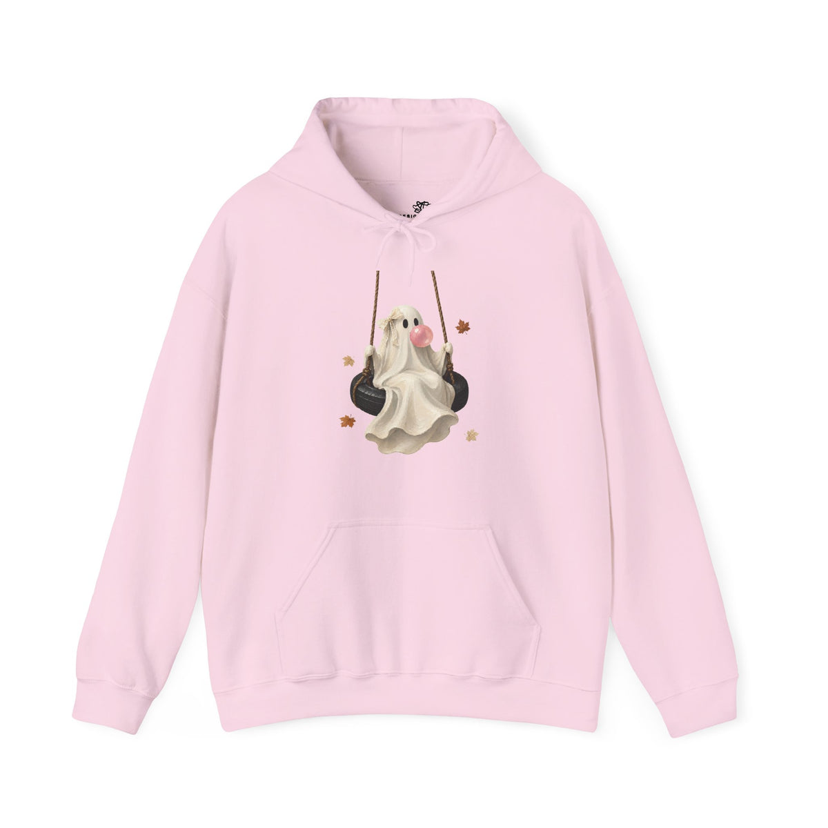 Cute Bubblegum Ghost on a Swing - Halloween Hoodie