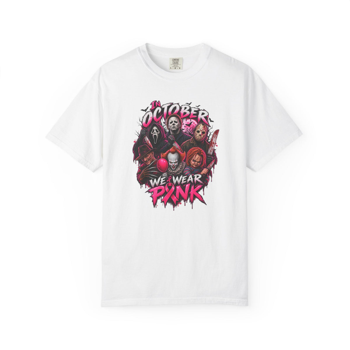 October Horror Icons "We Wear Pink" Comfort Colors T‑Shirt
