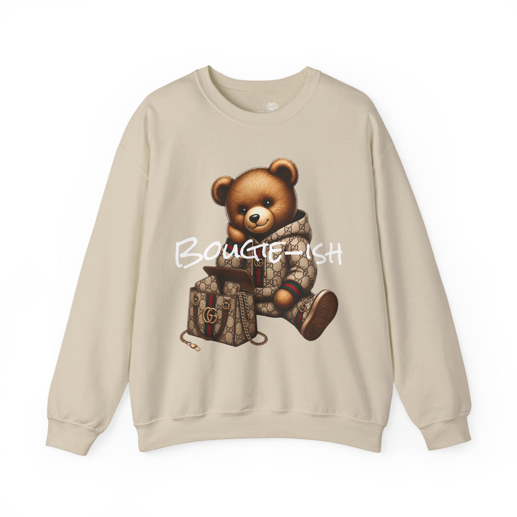 Cute Luxury Bear Bougie-ish Graphic - Pullover Sweatshirt