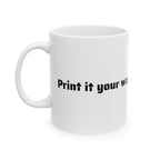 Custom Text Ceramic Coffee Cup | 11oz & 15oz