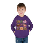 Toddler Halloween Pumpkin Hoodie — Colorful Patterned Jack-O’-Lanterns