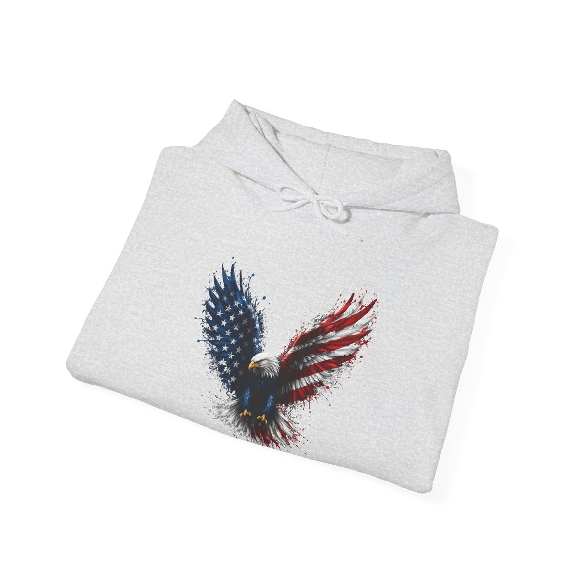 Patriotic American Flag Bald Eagle Graphic - Cozy Hoodie