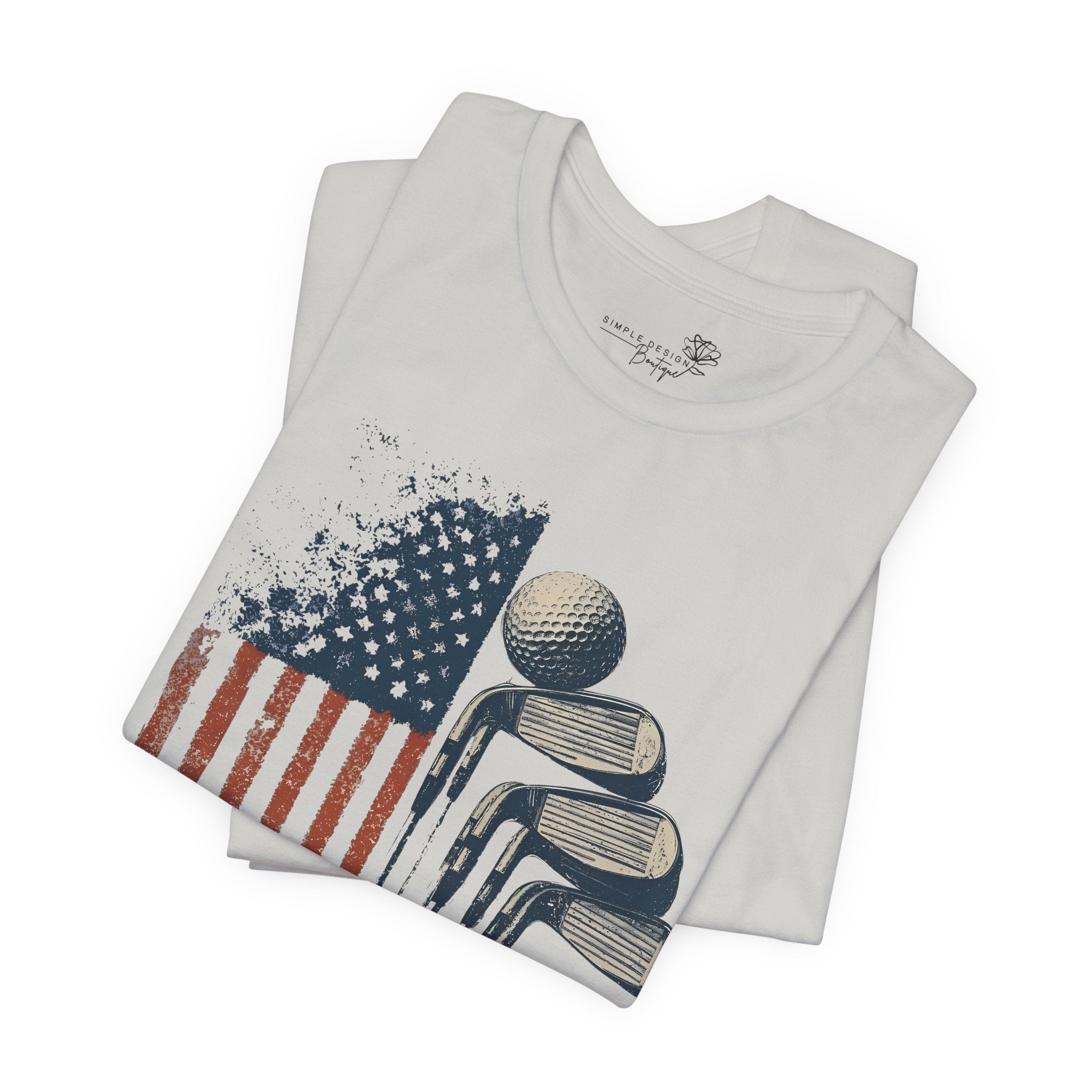 Patriotic Flag Golf Club T-Shirt — American Flag Golfer Tee