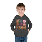 Toddler Halloween Pumpkin Hoodie — Colorful Patterned Jack-O’-Lanterns