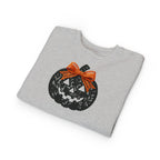 Toddler Sweatshirt - Halloween Jack-O'-Lantern with Orange Bow