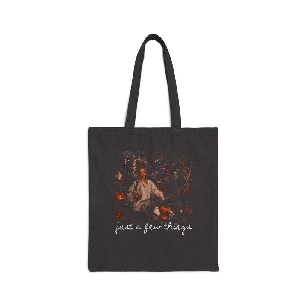Canvas Tote Bag — "Just a Few Things" Cozy Autumn Market Shopper