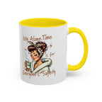 Coffee Mug — "My Alone Time Is for Everyone's Safety" Retro Woman Accent Mug