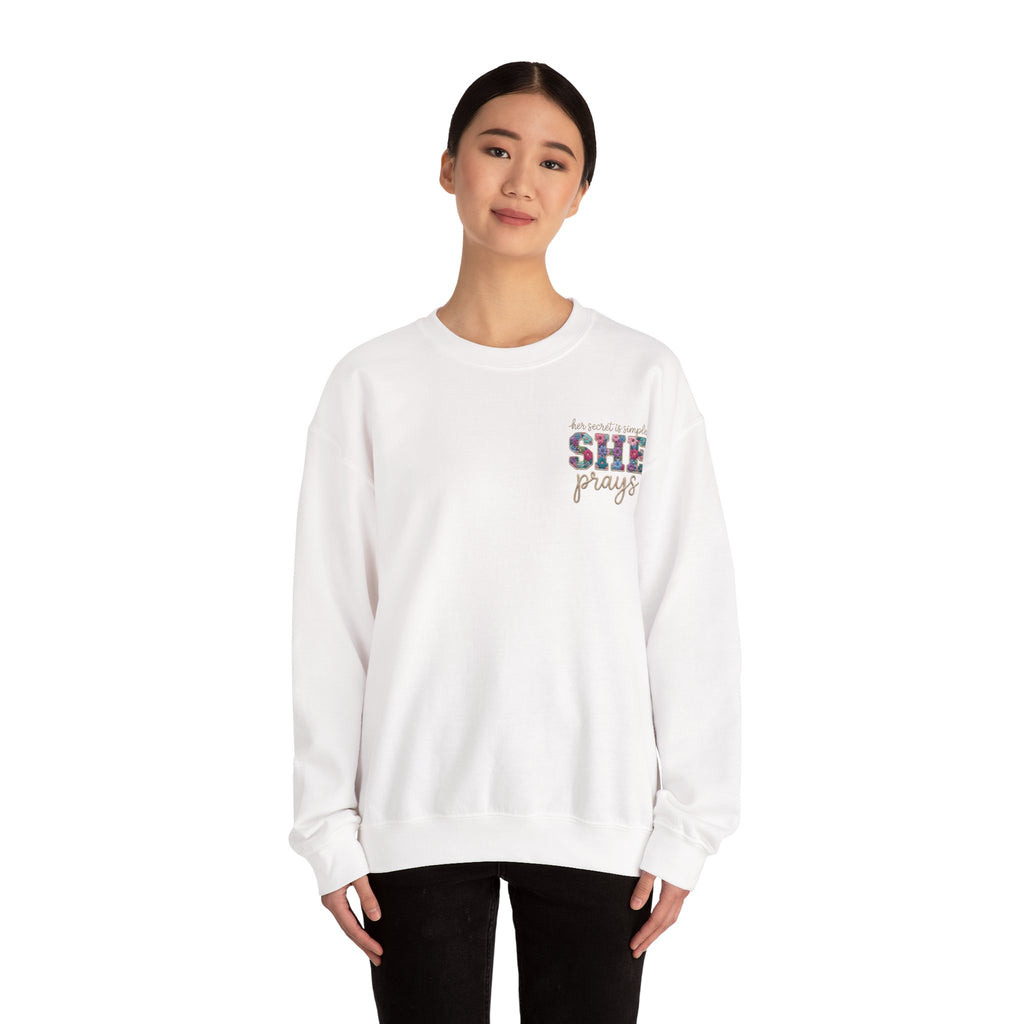 Her Secret Is Simple She Prays Sweatshirt - Print