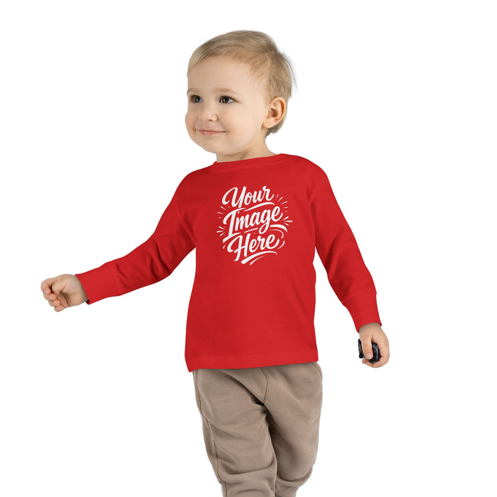 Toddler Long Sleeve Tee — Custom Image & Optional Text