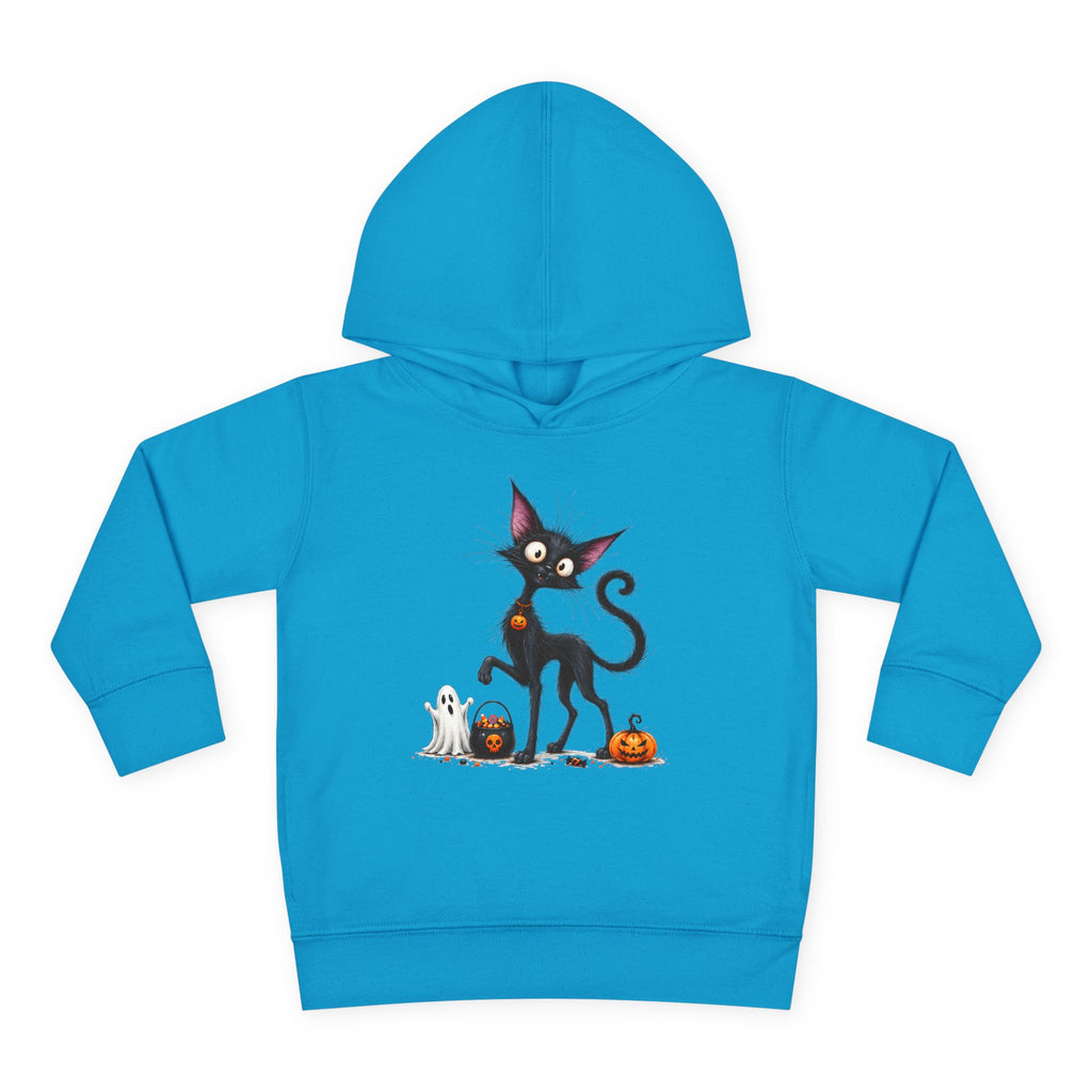 Toddler Halloween Cat Hoodie – Cute Black Kitty with Pumpkins Pullover