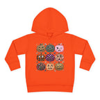 Toddler Halloween Pumpkin Hoodie — Colorful Patterned Jack-O’-Lanterns