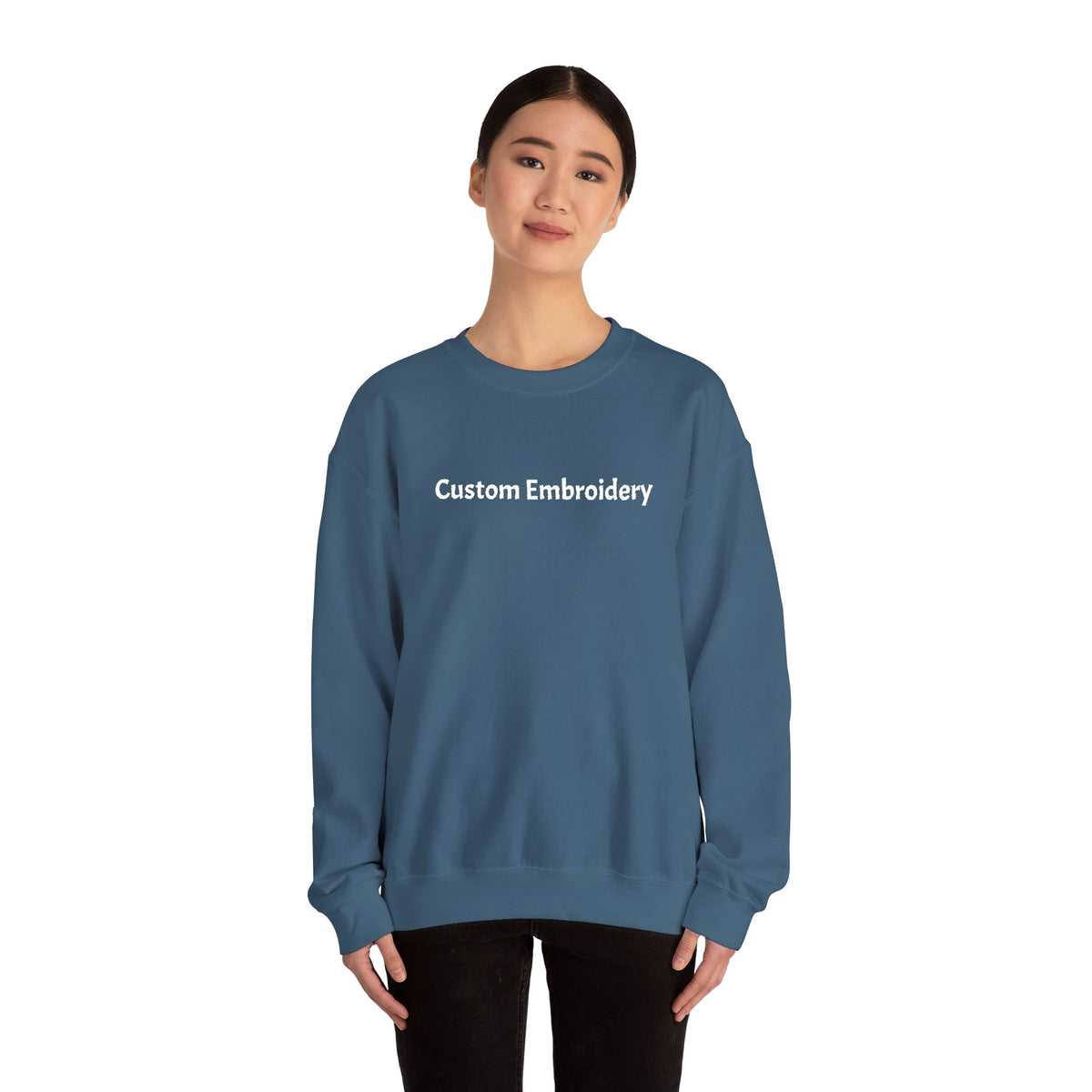 EMBROIDERED Custom Text (Dark Colors/Shades) Pullover Sweatshirts