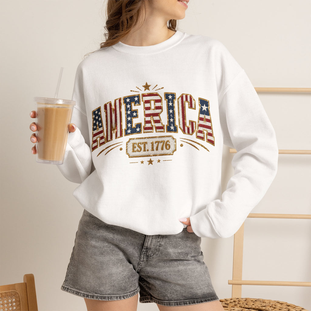 America 250th Anniversary Crewneck Sweatshirt — Patriotic Women’s Gift | S–3XL