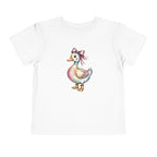 Cute Duckling Toddler Tee — Watercolor Duck with Pink Bow