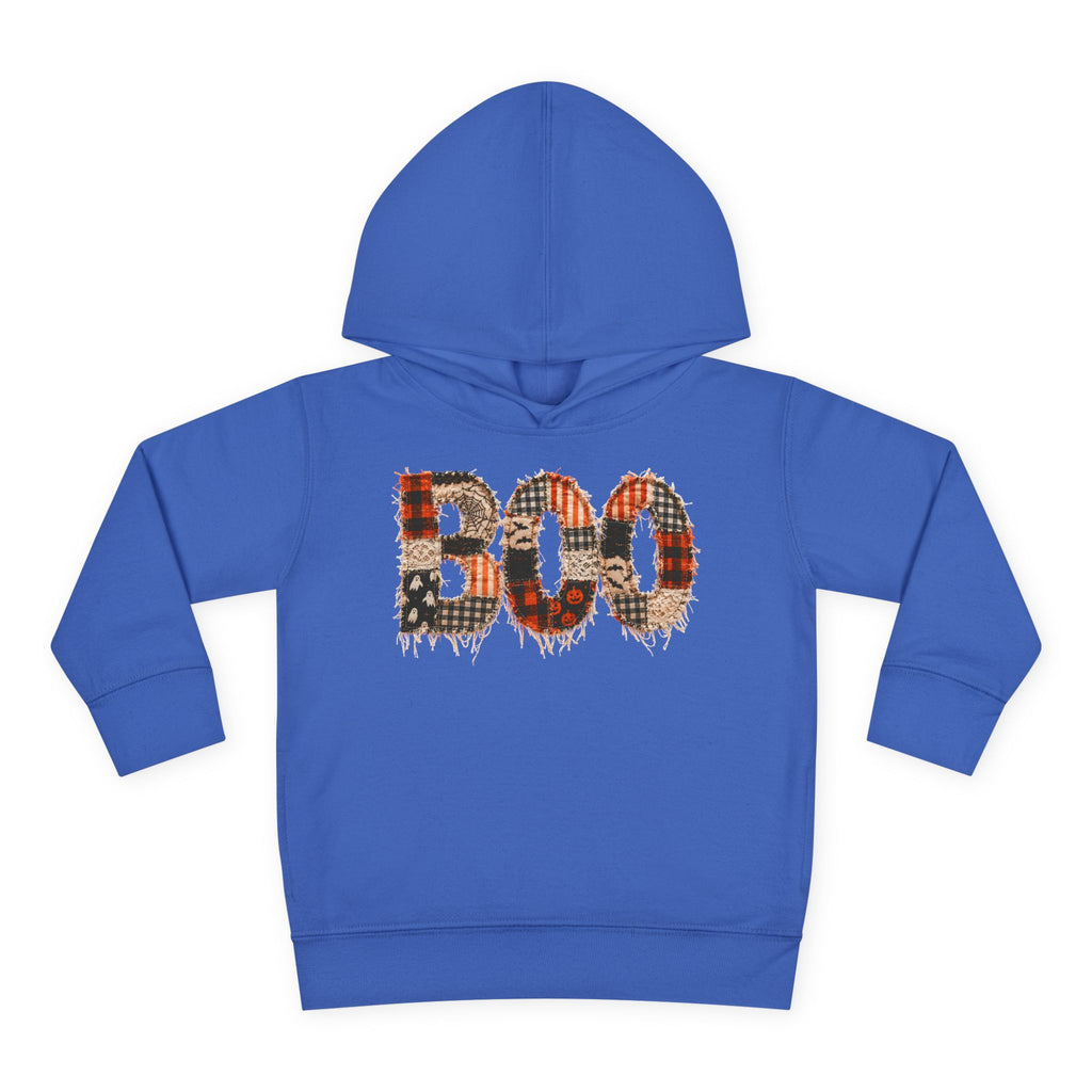 Toddler Hoodie - "BOO" Plaid Halloween Pullover