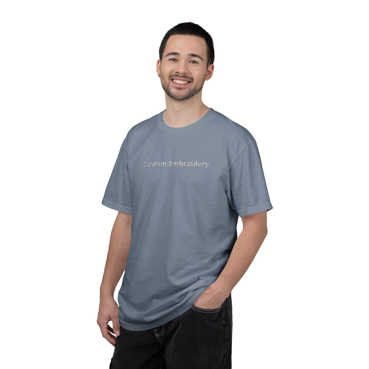 EMBROIDERED Custom Text Comfort Colors Unisex (Dark Colors/Shades) T-Shirt