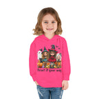 Toddler Hoodie — Cute Halloween Witch Girls Pumpkin Design - CAN CUSTOMIZE IMAGE AND/OR TEXT