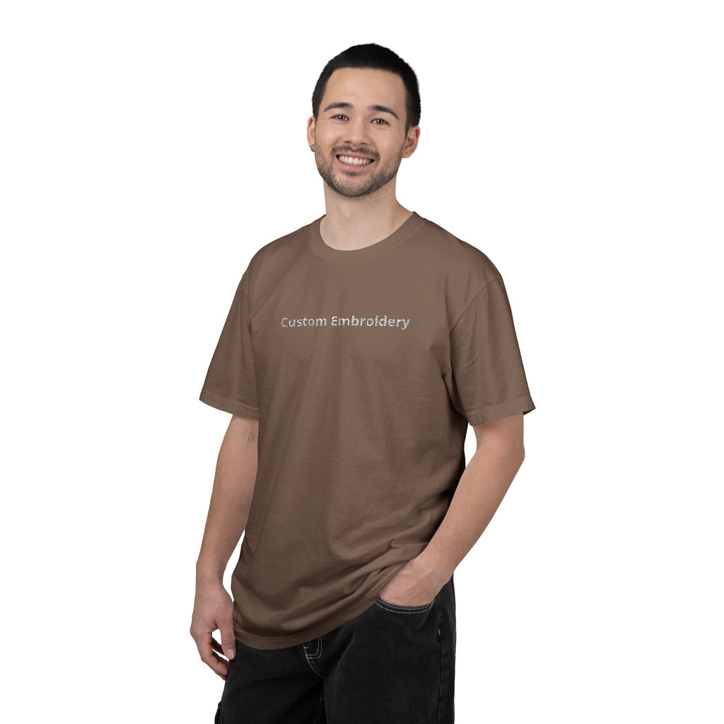 EMBROIDERED Custom Text Comfort Colors Unisex (Dark Colors/Shades) T-Shirt