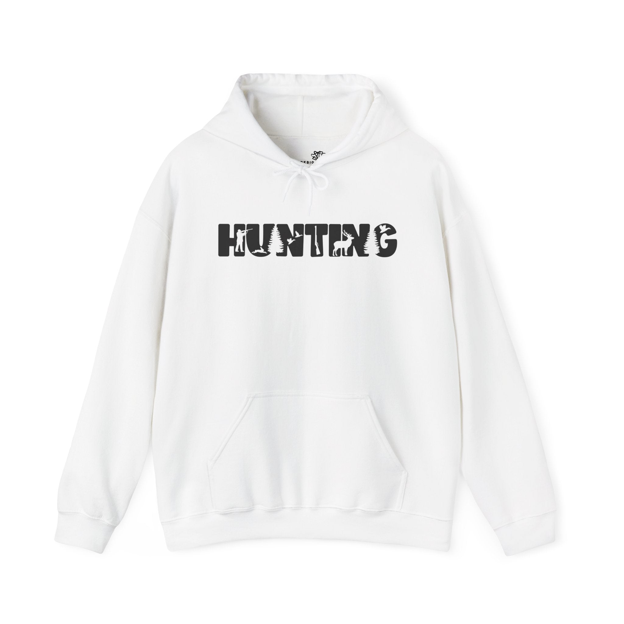 Hunting Camouflage Hoodie — 'HUNTING' Military Stencil Pullover
