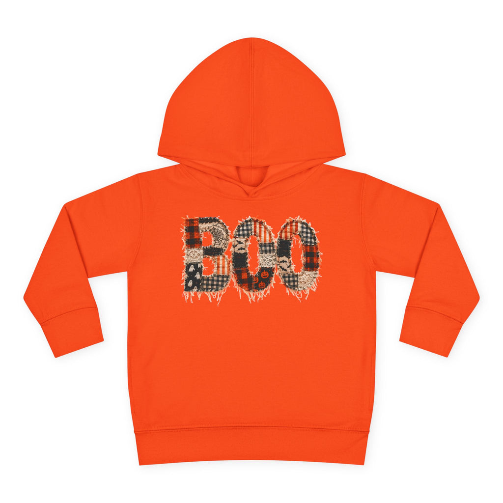 Toddler Hoodie - "BOO" Plaid Halloween Pullover