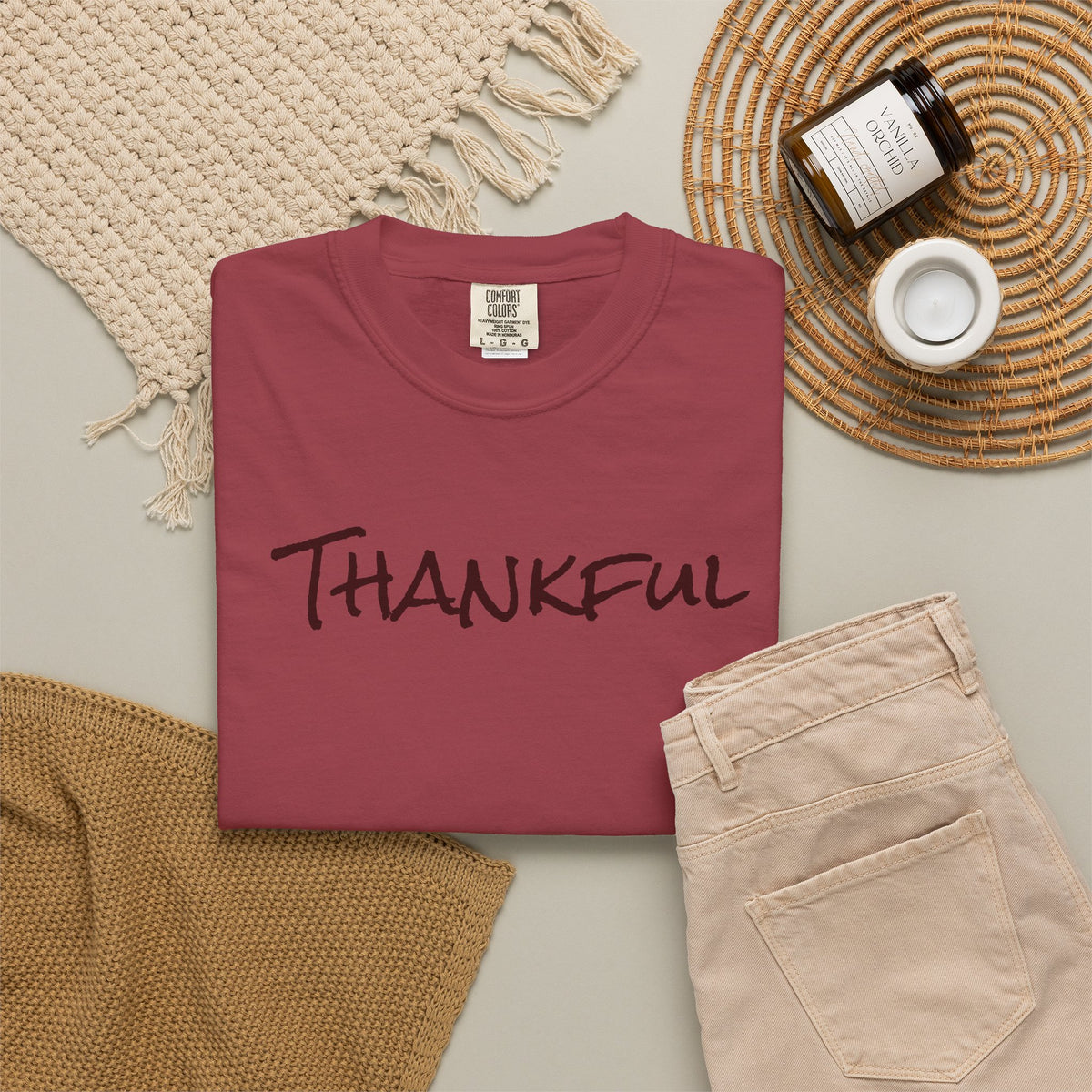 Thankful Unisex Comfort Colors T-Shirt – Gratitude Thanksgiving Tee