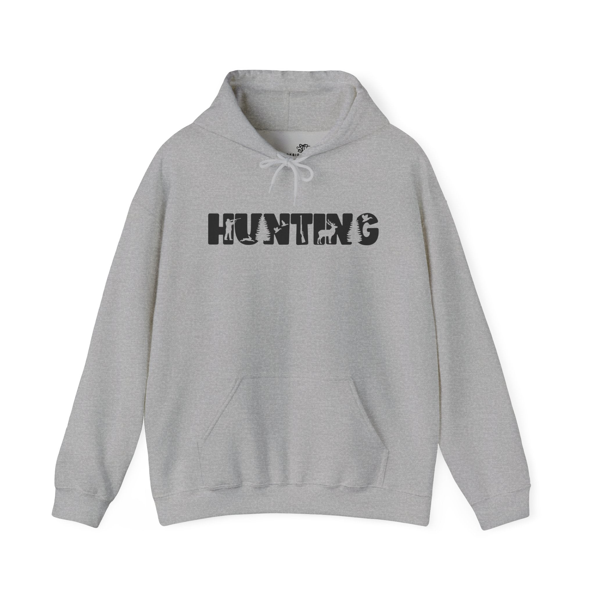 Hunting Camouflage Hoodie — 'HUNTING' Military Stencil Pullover
