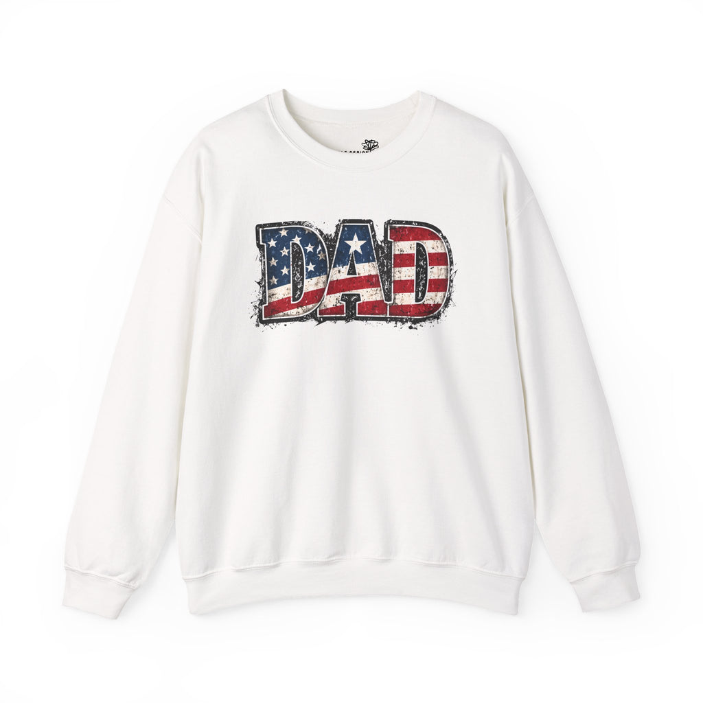 Dad American Flag Crewneck Sweatshirt — Patriotic Father’s Day Gift | S–3XL