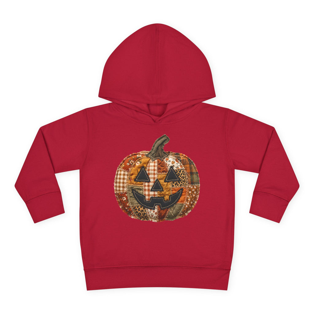 Toddler Halloween Pumpkin Hoodie — Patchwork Jack-O'-Lantern Pullover