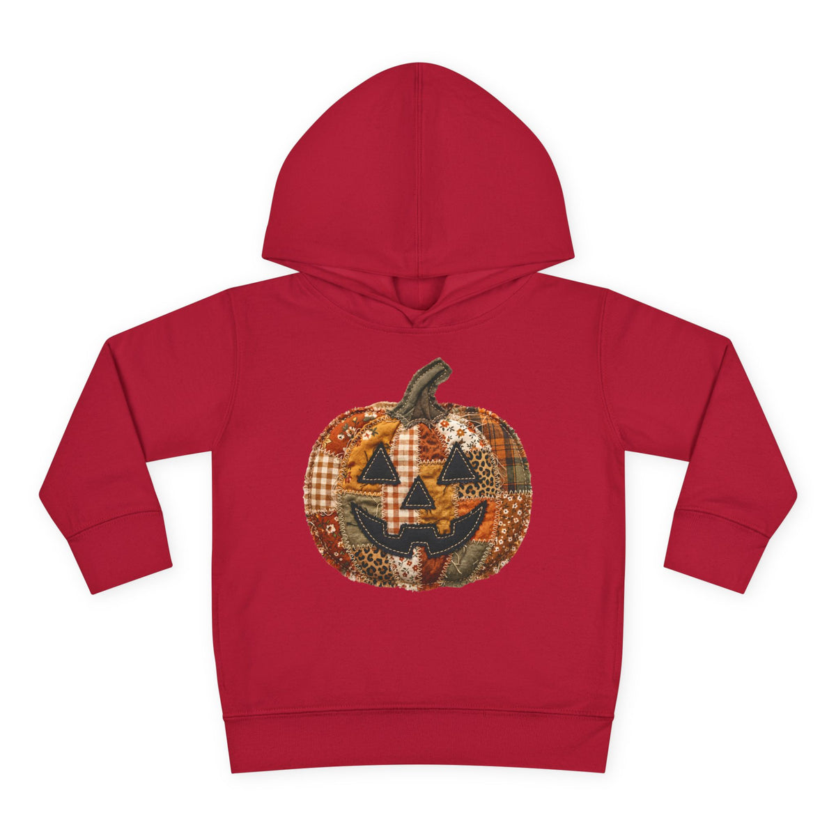 Toddler Halloween Pumpkin Hoodie — Patchwork Jack-O'-Lantern Pullover