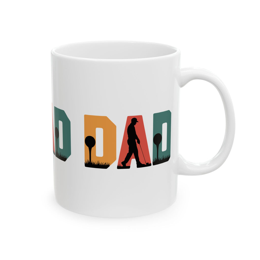 Dad Golf Mug — Vintage Golf Silhouette Ceramic Coffee Cup | 11oz & 15oz
