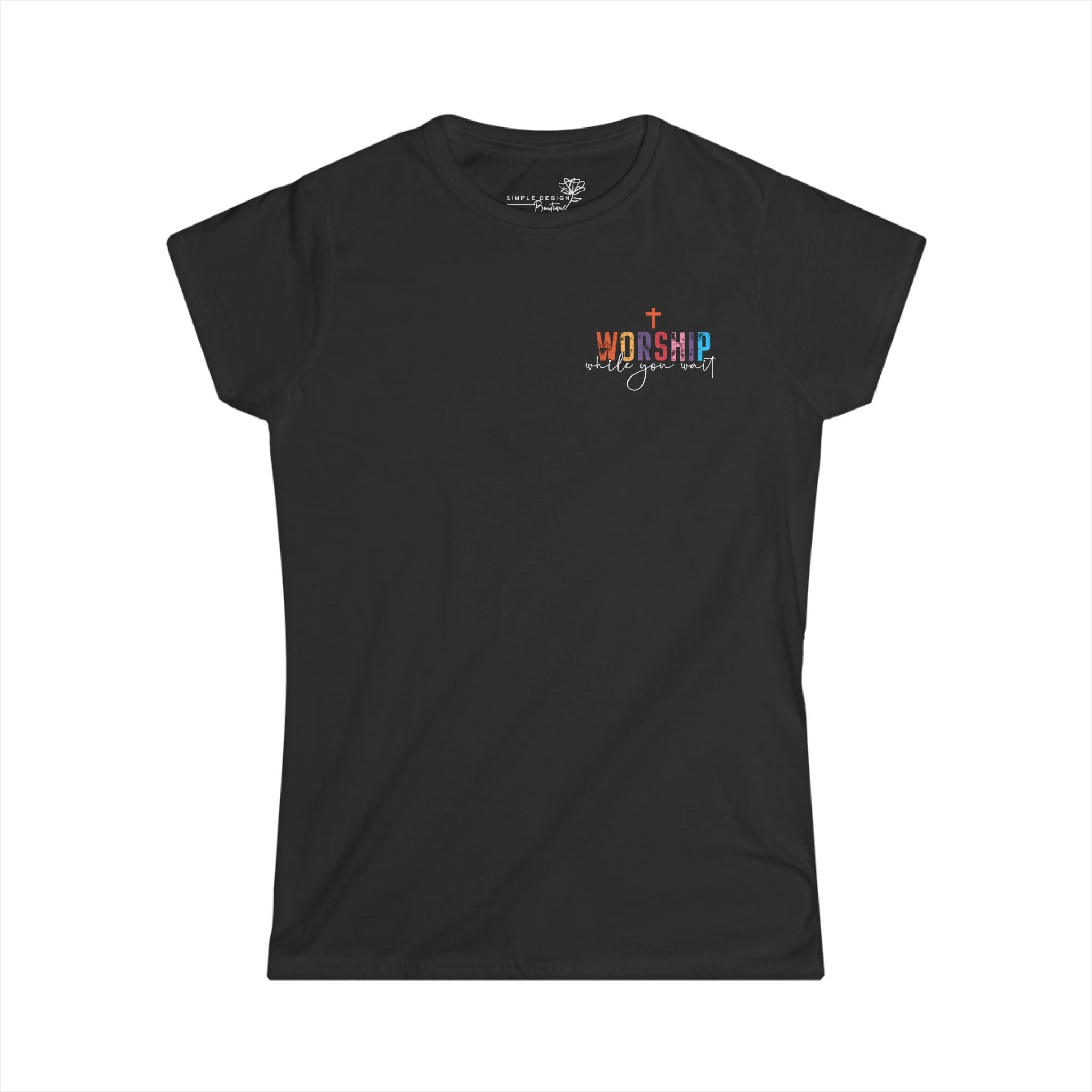Worship While You Wait — Women's Christian Faith Graphic Tee