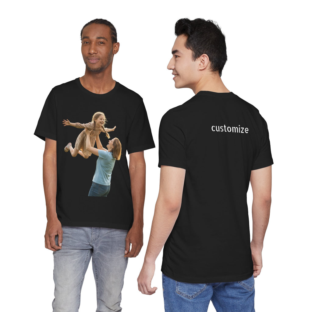 FRONT&BACK Personalize Photo T‑Shirt (TEXT IN BACK IS OPTIONAL)😊