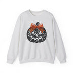 Lace Pumpkin & Orange Bow 3D Graphic | Halloween Pullover Sweatshirt