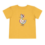 Cute Duckling Toddler Tee — Watercolor Duck with Pink Bow