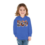 Toddler Hoodie - "BOO" Plaid Halloween Pullover