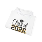 Class of 2026 Hoodie FRONT & BACK – Graduation Sweatshirt with Cap Graphic