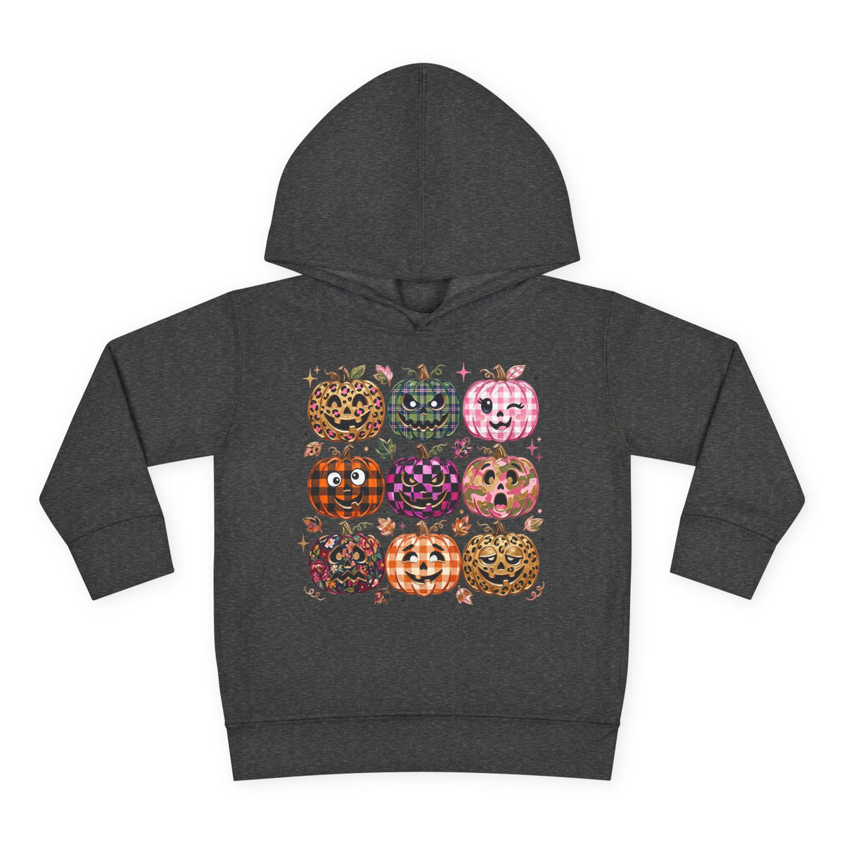 Toddler Halloween Pumpkin Hoodie — Colorful Patterned Jack-O’-Lanterns