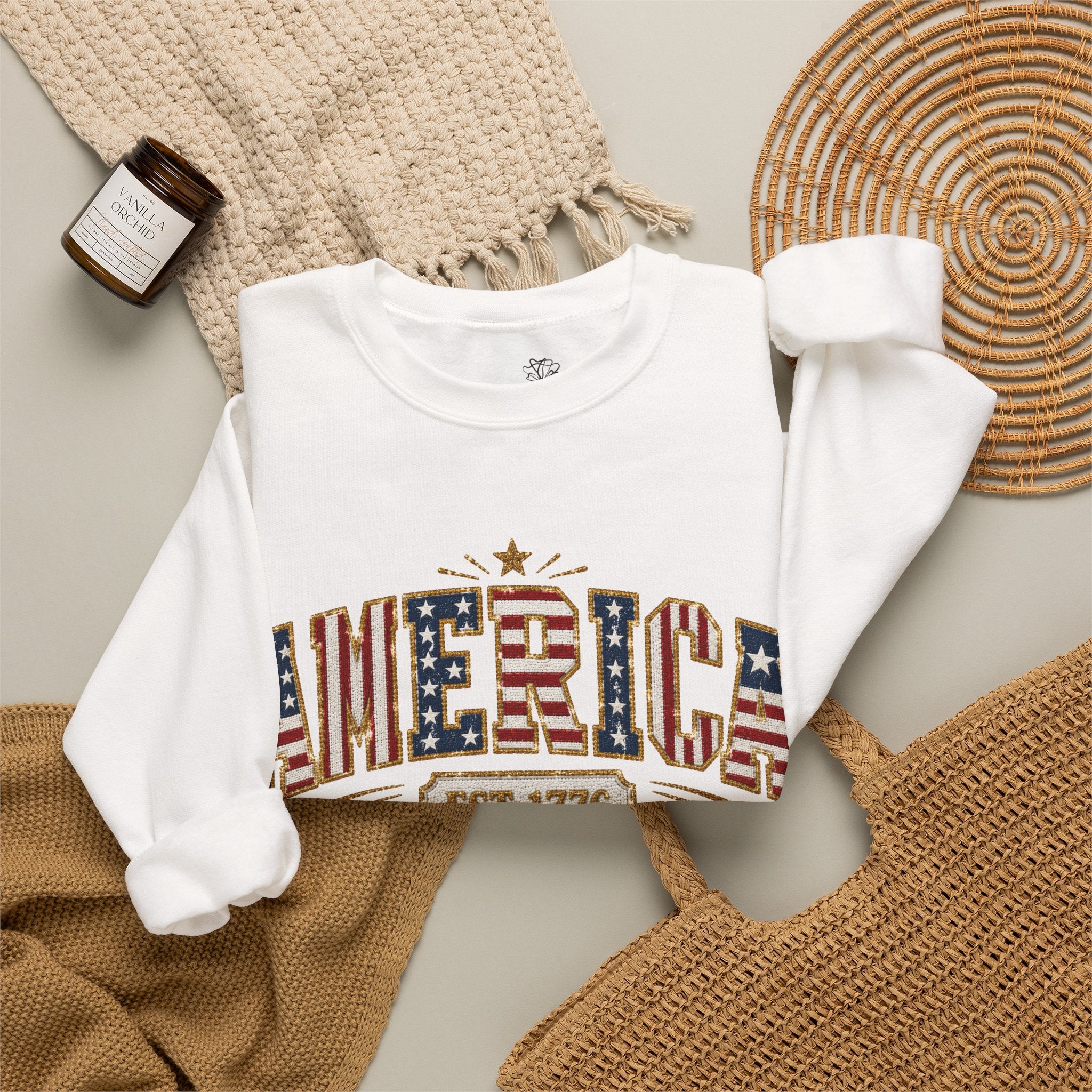 America 250th Anniversary Crewneck Sweatshirt — Patriotic Women’s Gift | S–3XL