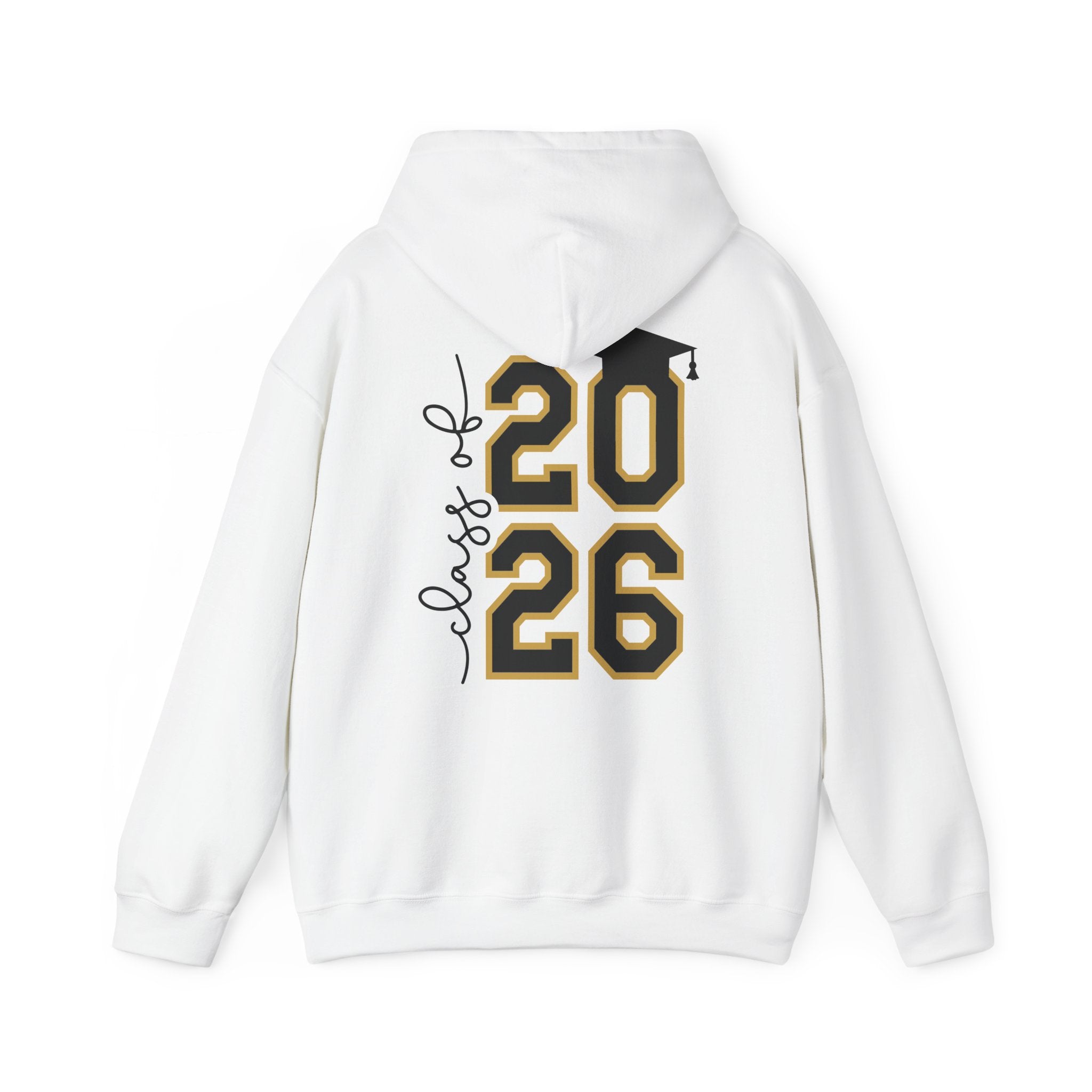 Class of 2026 Hoodie FRONT & BACK – Graduation Sweatshirt with Cap Graphic